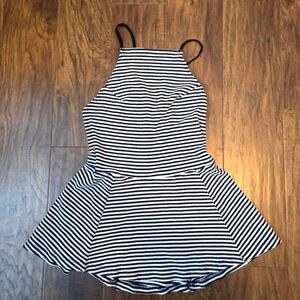 FREE people Womens Blue and White Striped Top